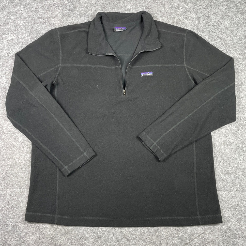 Patagonia Better Sweater Mens XXL Black 1/4 Zip Lightweight Fleece Pullover